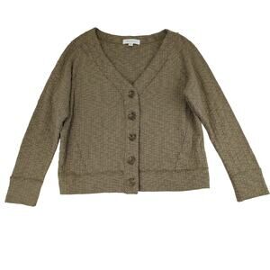 Turo‎ Vince Camuto Button Front Cardigan Sweater V-neck Green Women's Medium